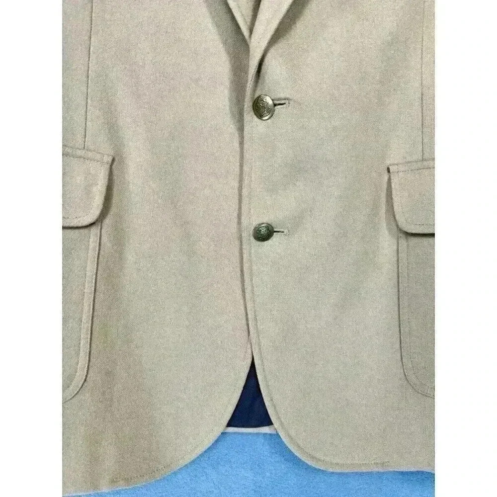 Pendleton Wool Blazer Jacket Size 44 Long Sportcoat Khaki Tan Gold 2 Button EUC - Picture 6 of 12